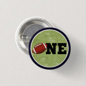 Football One First Birthday Baby Sports Party Button (Vorne & Hinten)