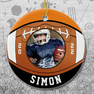 Football Orange Black Team Colors Keramik Ornament