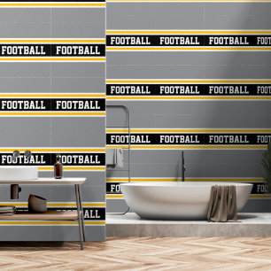 FOOTBALL Orange Weiß Schwarz Grau Rennstreifen Tapete