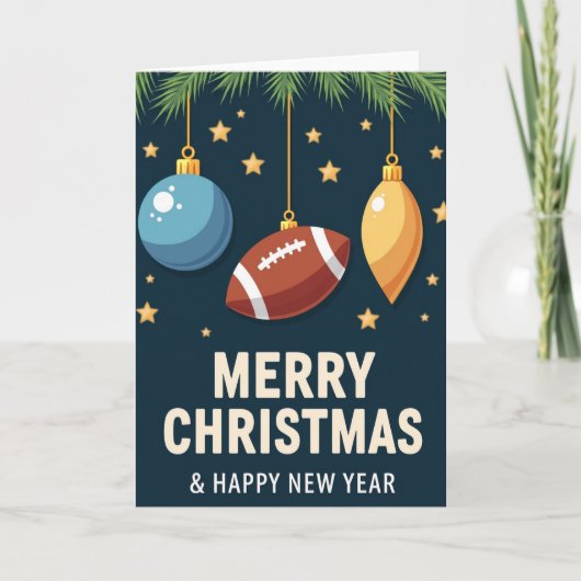 Football Ornament Christmas Card Karte (Vorderseite)