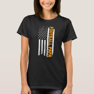 Football Papa American Flag Vatertag Männer T-Shirt
