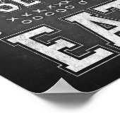 Football Party BEREIT SET EAT Sign Chalk Print Poster (Ecke)