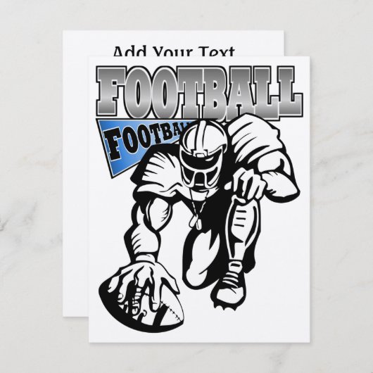 Football Party Blau und Weiß (Schwarz) von SRF Einladung (Vorne/Hinten)