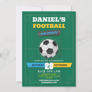 Football Party Einladung zum Geburtstag von Jungen