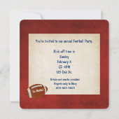 Football Party laden ein Einladung (Rückseite)