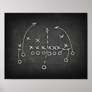 Football Party PLAYBOOK IV Zeichenkatze drucken Poster