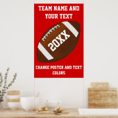 Football Party Poster, Ihre FARBEN, 3 Textfelder Poster (Küche)