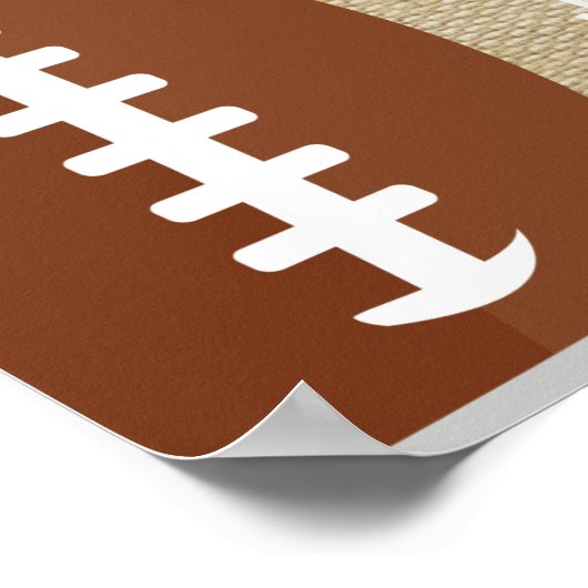 Football Party-Signatur mit Burlap Hintergrund Poster (Ecke)
