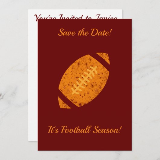 Football Party Tailgate Liefert Maroon Gold Save The Date (Vorne/Hinten)
