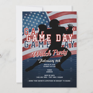 Football Patriotic B Game Day Sports Watch Party Einladung