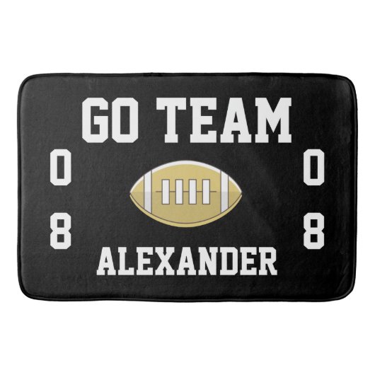 Football Personalisiert Monogram Name Go Team Badematte (Vorderseite)