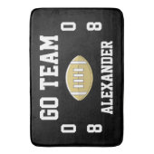 Football Personalisiert Monogram Name Go Team Badematte (Vorderseite Vertikal)