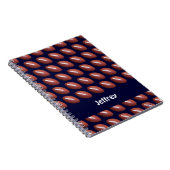 Football Personalisiert Name Blue Spiral Notebook Notizblock (Rechte Seite)