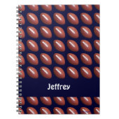 Football Personalisiert Name Blue Spiral Notebook Notizblock (Vorderseite)