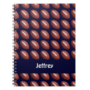 Football Personalisiert Name Blue Spiral Notebook Notizblock