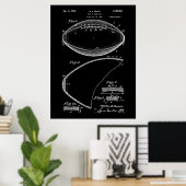 Football Pigskin 1939 Blueprint Patent Poster (Heimbüro)