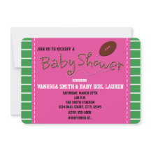 FOOTBALL PINK BABY SHOWER Typografie Einladung