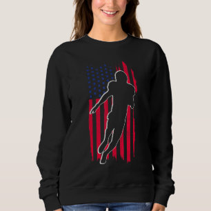 Football Player American Flag Patriotic Football Sweatshirt