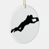 Football Player Black Silhouette Keramikornament (Rechts)