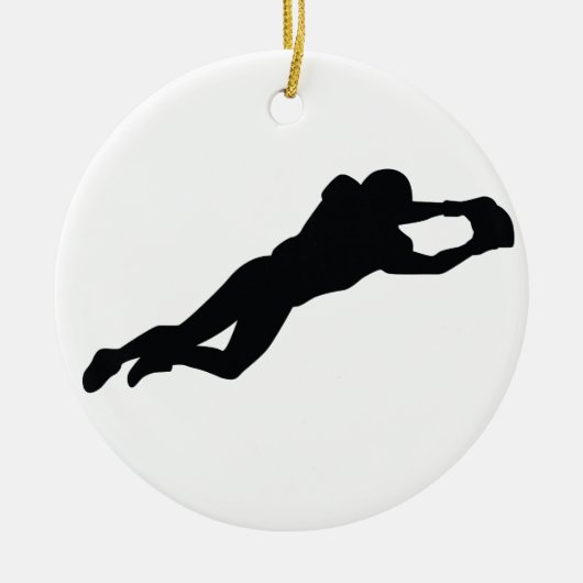 Football Player Black Silhouette Keramikornament (Vorne)