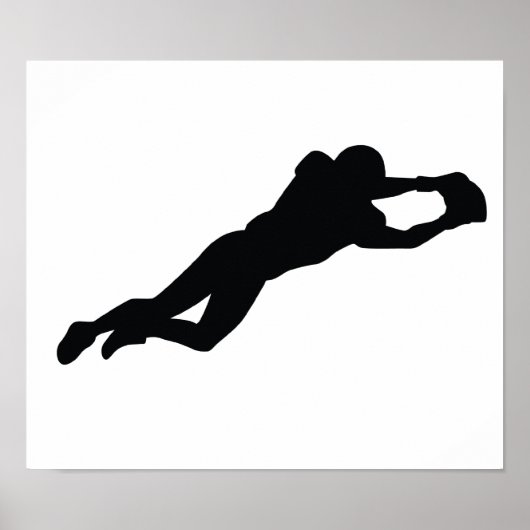 Football Player Black Silhouette Poster (Vorne)