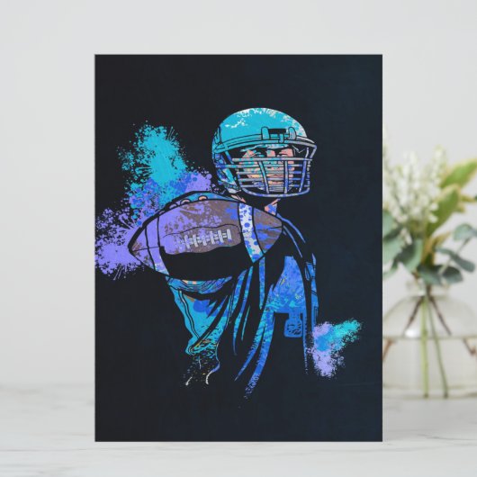 Football Player Canvas Print (Stehend Vorderseite)