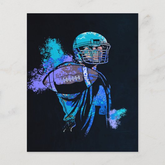 Football Player Canvas Print Flyer (Hinten)