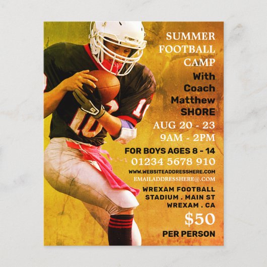 Football Player, Football Camp Advertising Flyer (Vorne)