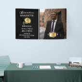 Football Player Foto Black | Gold-Abschluss Banner (Messeveranstaltung)
