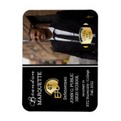 Football Player Foto Black | Gold-Abschluss Magnet (Vertikal)