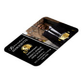 Football Player Foto Black | Gold-Abschluss Magnet (Linke Seite)