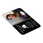 Football Player Foto Black | Weißer Abschluss Magnet (Rechte Seite)