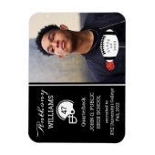 Football Player Foto Black | Weißer Abschluss Magnet (Vertikal)