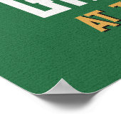 Football Player Game Day Green Poster (Ecke)