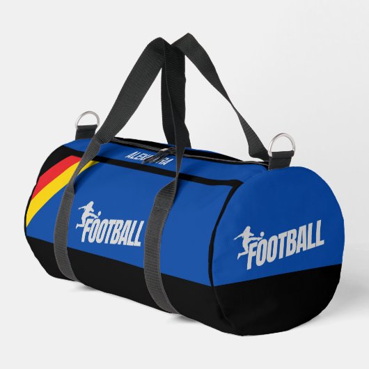 Football Player Girl, Geburtstagsgeschenk, deutsch Duffle Bag (Linke Seite)