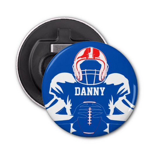 Football Player Personalisiert Bottle Opener Flaschenöffner (Vorderseite)