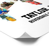 Football Player Photo Collage Custom Senior Gift Poster (Ecke)