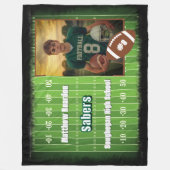 Football Player # Photo Name Team School Custom Fleecedecke (Vorderseite)