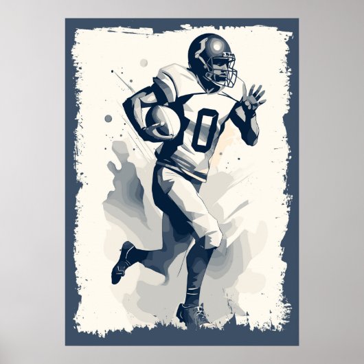 ✪ Football Player Portrait ✪ Abstrakte Kunst des V Poster (Vorne)
