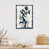 ✪ Football Player Portrait ✪ Abstrakte Kunst des V Poster (Küche)