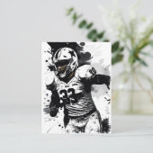 ✪ Football Player Portrait ✪ Abstrakten Spritzer A Postkarte (Stehend Vorderseite)