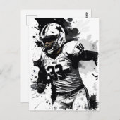 ✪ Football Player Portrait ✪ Abstrakten Spritzer A Postkarte (Vorne/Hinten)