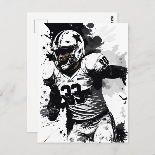 ✪ Football Player Portrait ✪ Abstrakten Spritzer A Postkarte (Vorne/Hinten)