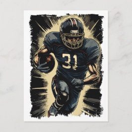 ✪ Football Player Portrait ☛ Abstrakten Vector NFL Postkarte