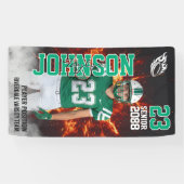 Football Player Portrait Photo Senior Night Banner (Horizontal)