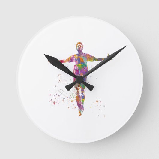 Football player runde wanduhr (Vorderseite)