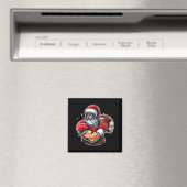 Football Player Santa Christmas Pajama Funny X-mas Magnet (In Situ (Geschirrspüler))