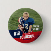 Football Player Senior Night Custom Sports Button (Vorderseite)