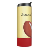 Football - Player Silhouette and Ball personalize Thermosbecher (Nach links gedreht)