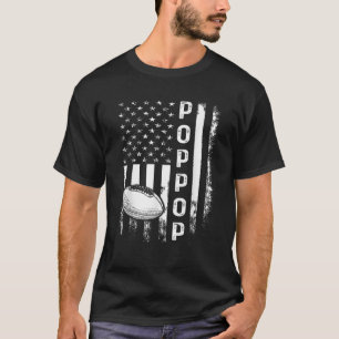 Football Poppop American Flag Weihnachtsfest Xm T-Shirt